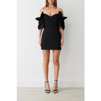 Lilian Black Structured Mini Dress