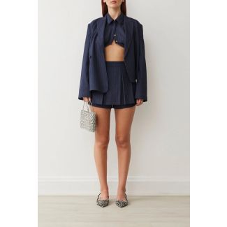 Hattie Pinstripe Pleated Skort