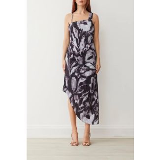 Isabella Water Floral Asymmetric Maxi Dress