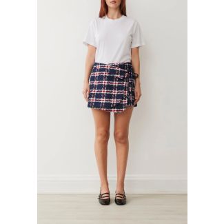 Harriet London Plaid Wrap Midi Skirt