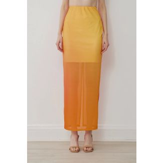 Zara Ombre Dusk Print Midi Skirt