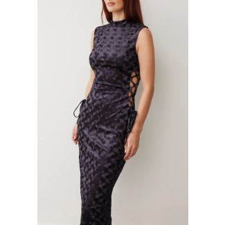 Harriet Velvet Mock-Neck Maxi Dress