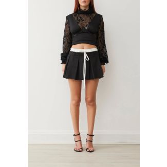 Lara Contrast Shirred Waist Skirt