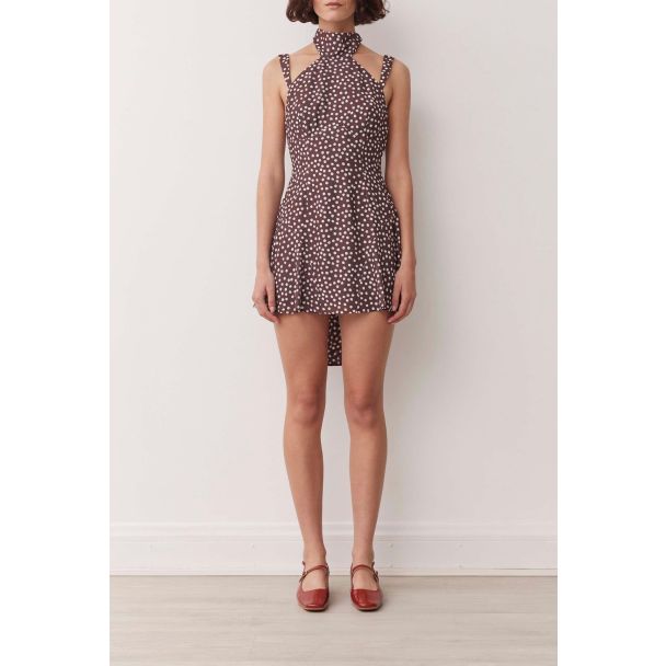 Behati Truffle Spot Fit-and-Flare Dress