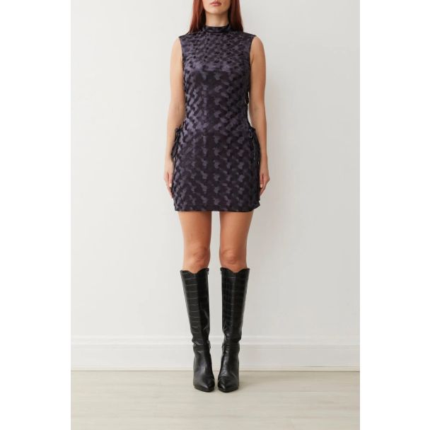 Harriet Patterned Velvet Mini Dress